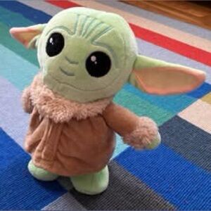 Baby Yoda Grogu, Talking, Walking, Repeating, Green Plush Toy with Brown Coat
